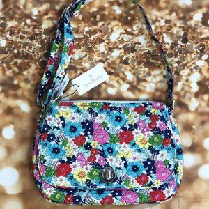 Vera Bradley Saddle Crossbody Shoulder Bag in Far Out Floral. NWT